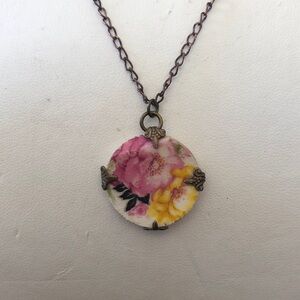 Vintage plate piece necklace